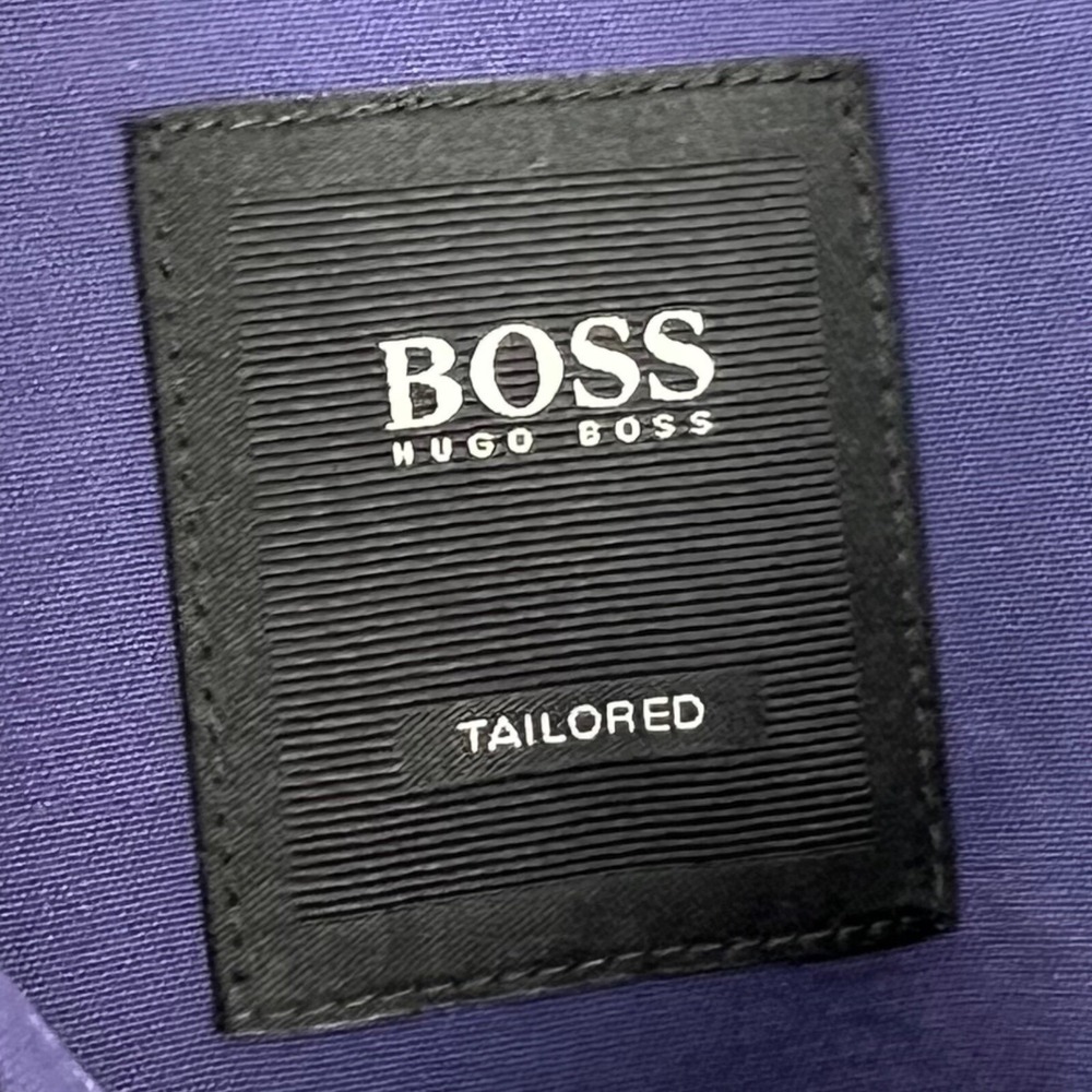 Hugo Boss Purple L/S Cotton Polyamide Spandex Button Up Mens Size 39/15.5 - Picture 4 of 8